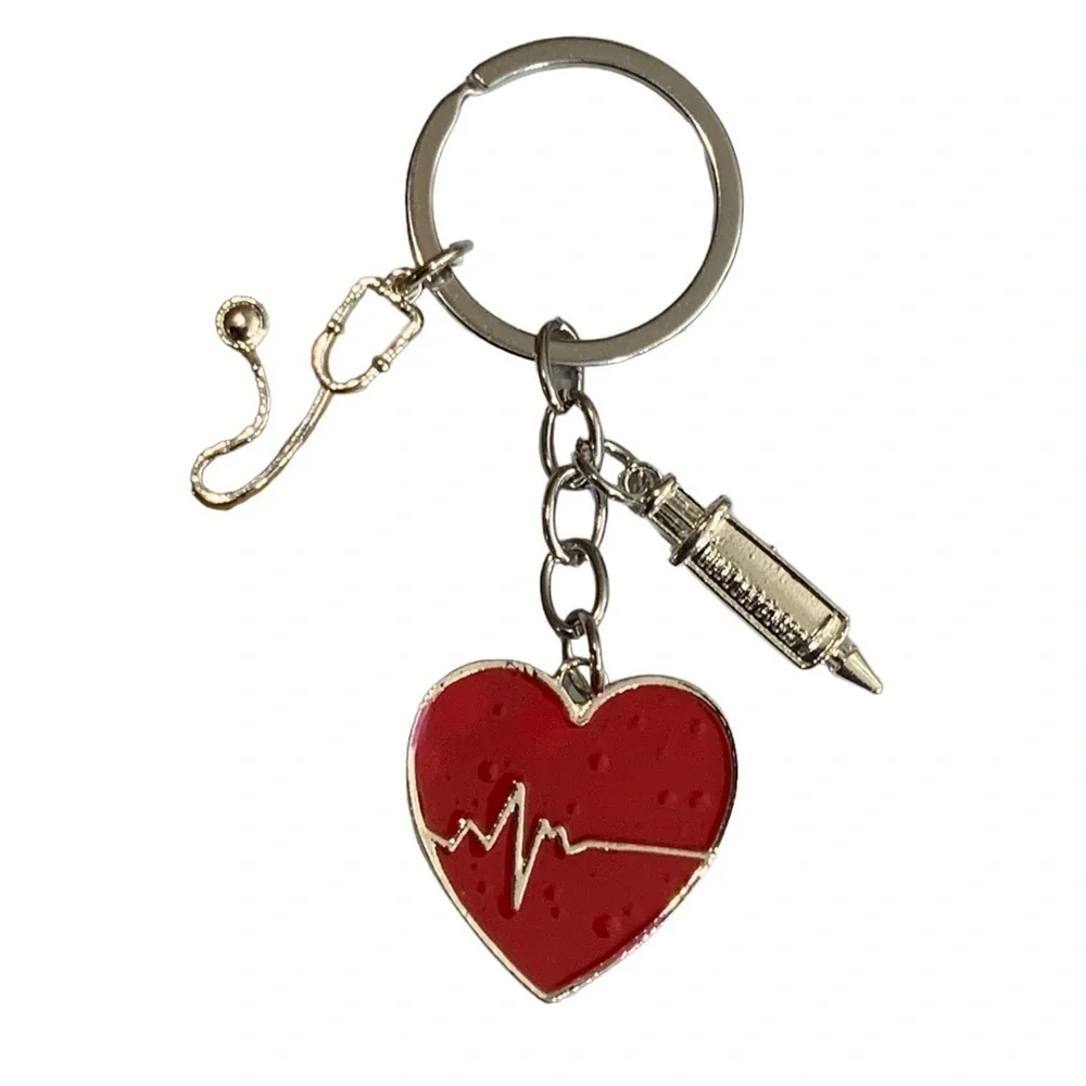 Nurse Keychain Gift Set 3 Pendants with Appreciation Thank You Card RN